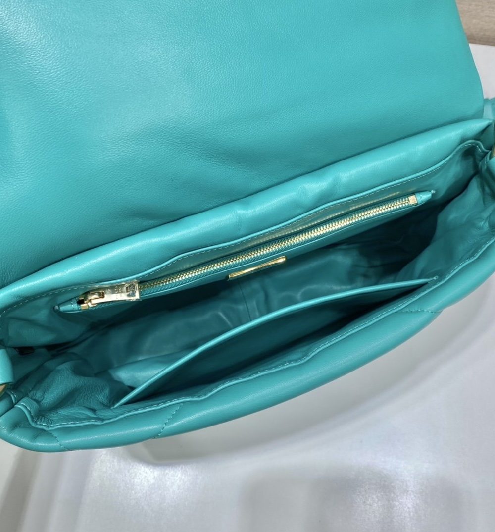 Prada System Nappa Patchwork Shoulder Bag Jade Green For Women, Women's Bags 7.5in/19cm