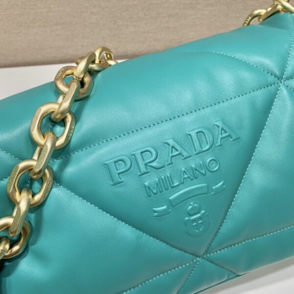 Prada System Nappa Patchwork Shoulder Bag Jade Green For Women, Women's Bags 7.5in/19cm