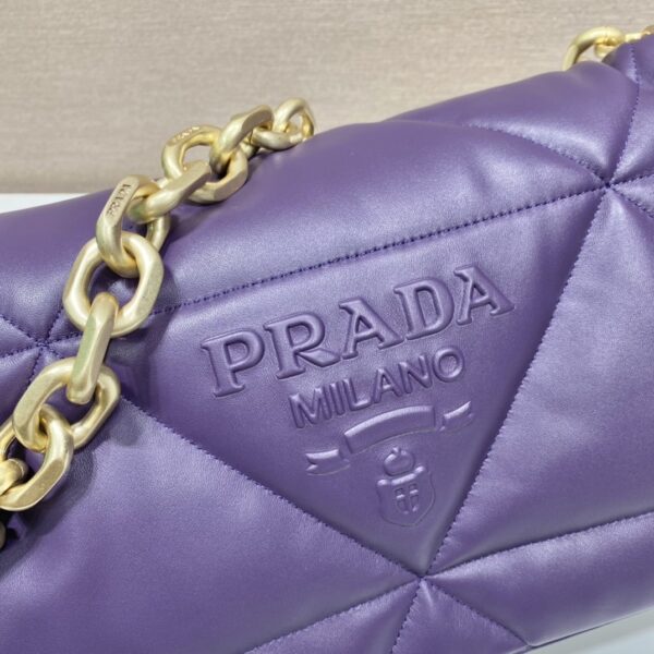 Prada System Nappa Patchwork Shoulder Bag Purple For Women, Women's Bags 7.5in/19cm
