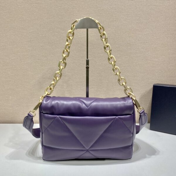 Prada System Nappa Patchwork Shoulder Bag Purple For Women, Women's Bags 7.5in/19cm