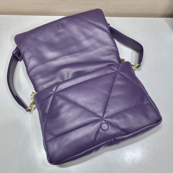 Prada System Nappa Patchwork Shoulder Bag Purple For Women, Women's Bags 7.5in/19cm