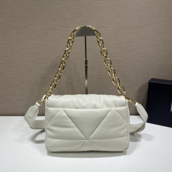 Prada System Nappa Patchwork Shoulder Bag White For Women, Women's Bags 7.5in/19cm
