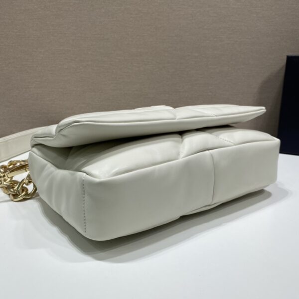 Prada System Nappa Patchwork Shoulder Bag White For Women, Women's Bags 7.5in/19cm