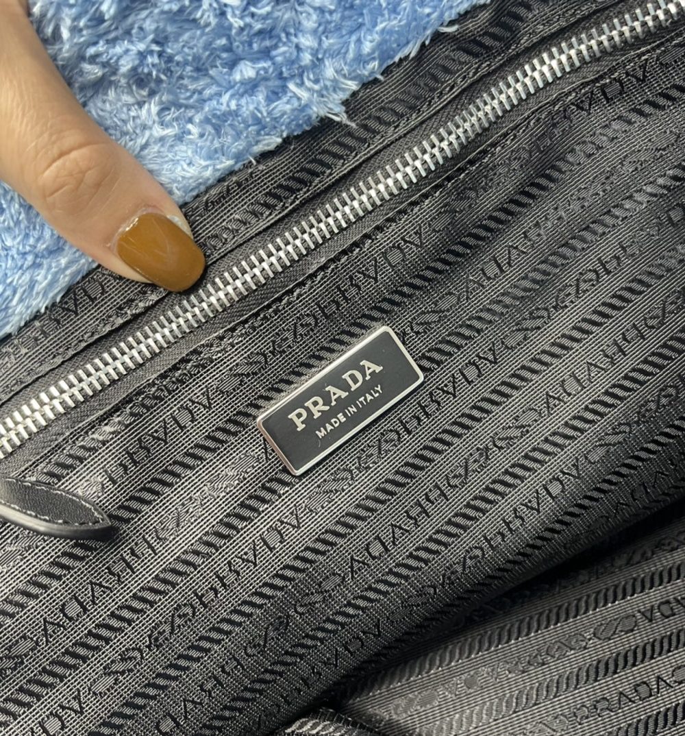 Prada Terry Tote Bag Blue For Women, Women's Bags 15.7in/40cm 1BG130_2DXO_F0D4O_V_MWO