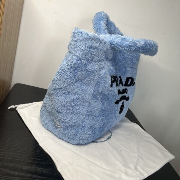 Prada Terry Tote Bag Blue For Women, Women's Bags 15.7in/40cm 1BG130_2DXO_F0D4O_V_MWO