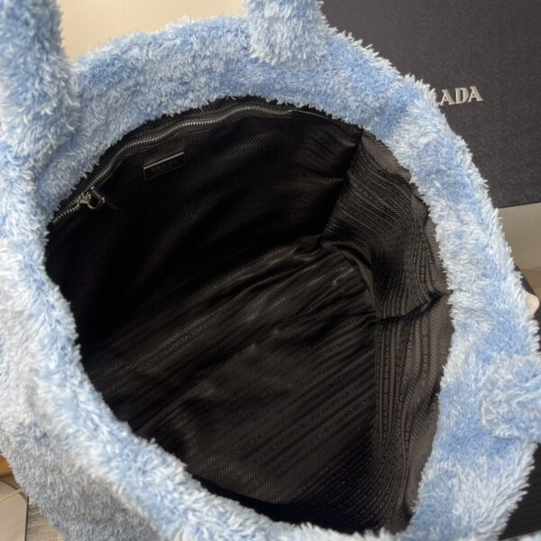 Prada Terry Tote Bag Blue For Women, Women's Bags 15.7in/40cm 1BG130_2DXO_F0D4O_V_MWO
