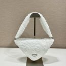 Prada Terrycloth Pouch White For Women, Women's Bags 10in/26cm