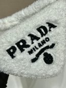 Prada Terrycloth Pouch White For Women, Women's Bags 10in/26cm
