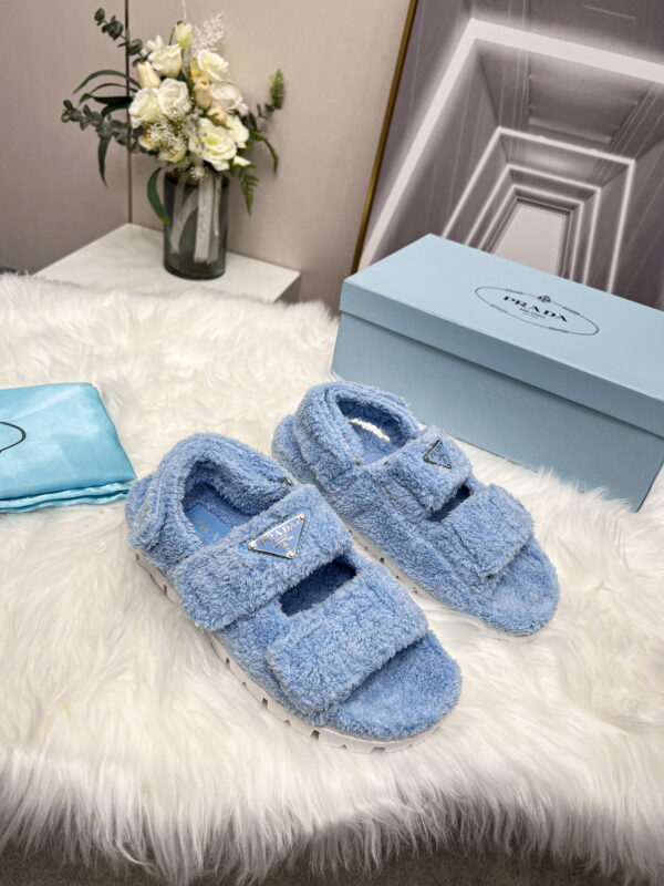 Prada Terrycloth Sandals Blue For Women 0.8in/20mm PRD 1X737M_H39_F0076_F_D020