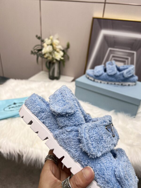 Prada Terrycloth Sandals Blue For Women 0.8in/20mm PRD 1X737M_H39_F0076_F_D020