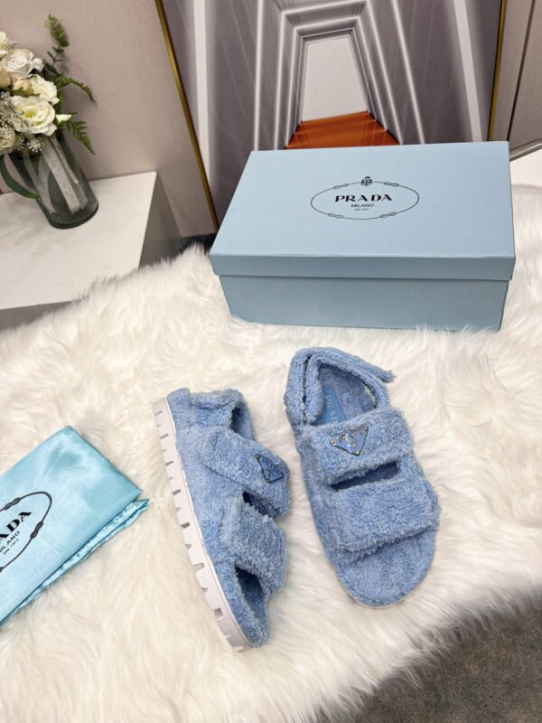 Prada Terrycloth Sandals Blue For Women 0.8in/20mm PRD 1X737M_H39_F0076_F_D020