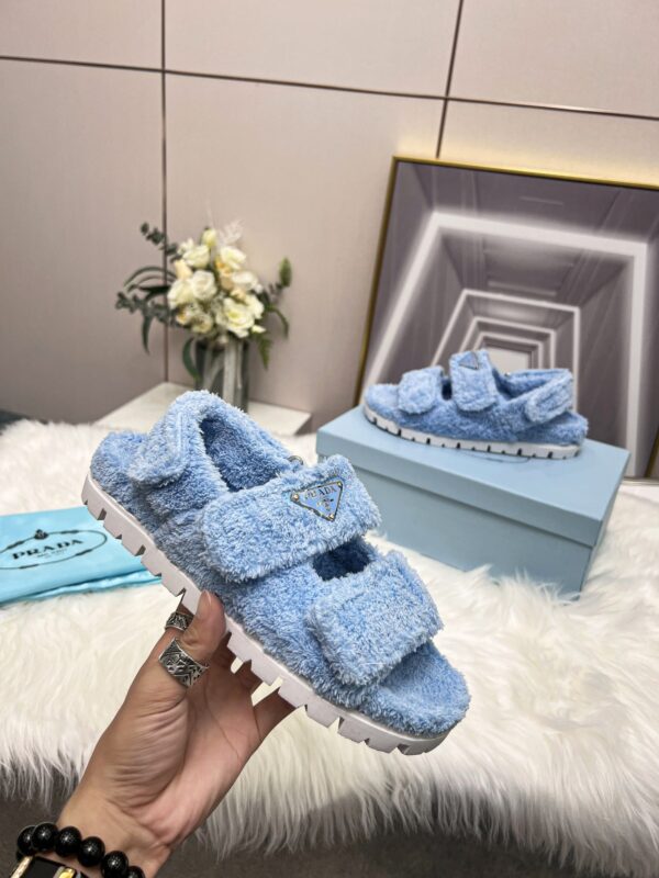 Prada Terrycloth Sandals Blue For Women 0.8in/20mm PRD 1X737M_H39_F0076_F_D020