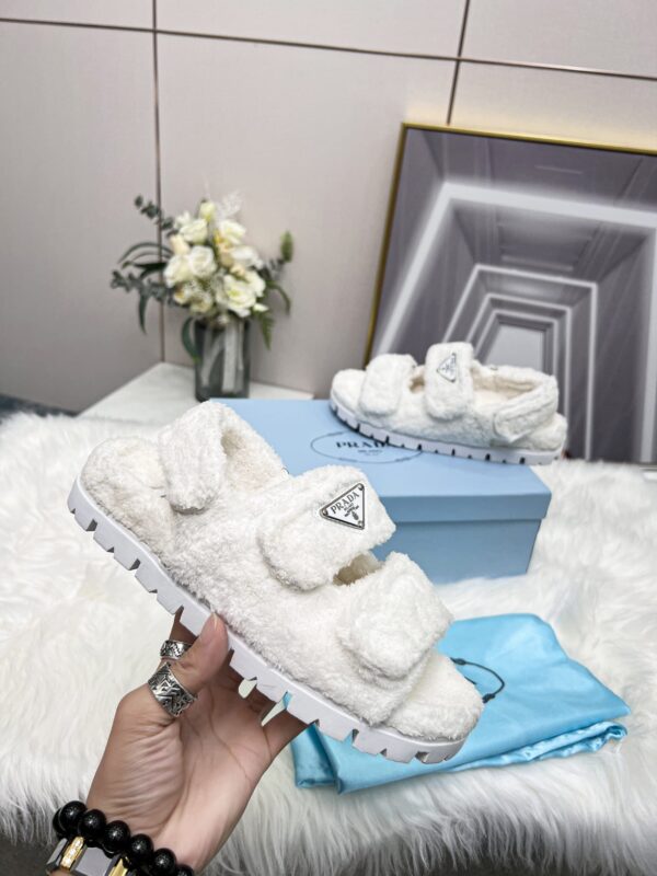 Prada Terrycloth Sandals White For Women 0.8in/20mm PRD  1X737M_H39_F0009_F_D020