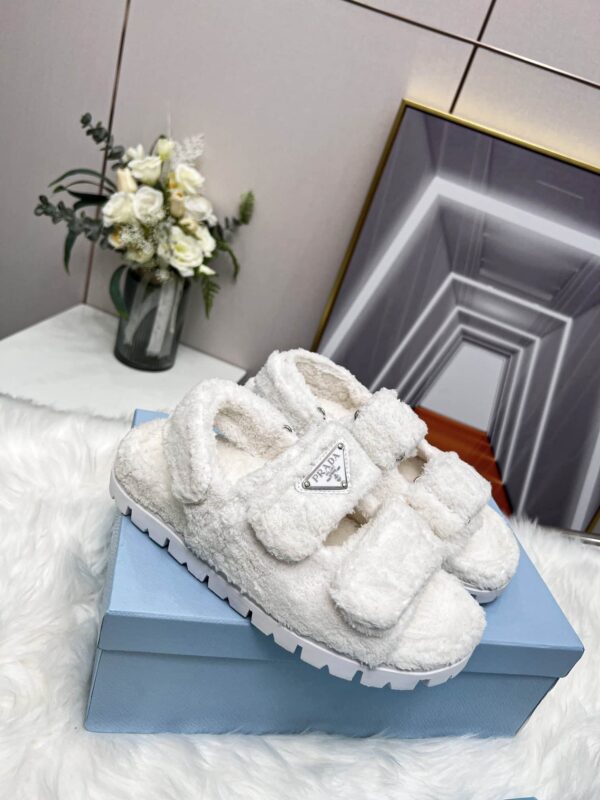 Prada Terrycloth Sandals White For Women 0.8in/20mm PRD  1X737M_H39_F0009_F_D020