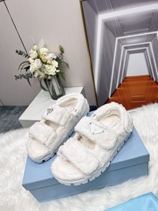Prada Terrycloth Sandals White For Women 0.8in/20mm PRD  1X737M_H39_F0009_F_D020