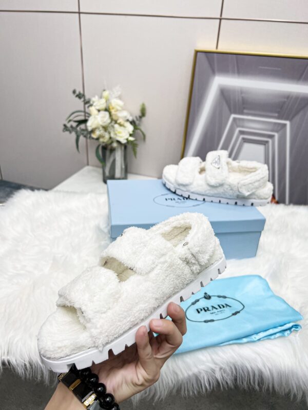 Prada Terrycloth Sandals White For Women 0.8in/20mm PRD  1X737M_H39_F0009_F_D020