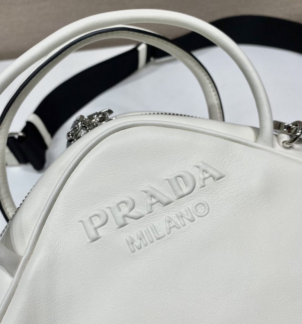 Prada Triangle Bag White For Women, Women's Bags 9.8in/25cm 1BB082_2BYA_F0009_V_NEO