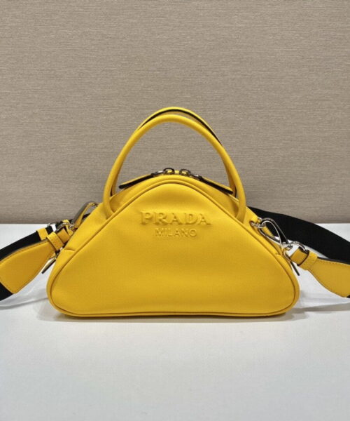 Prada Triangle Bag Yellow For Women, Women's Bags 9.8in/25cm 1BB082_2BYA_F0377_V_NEO