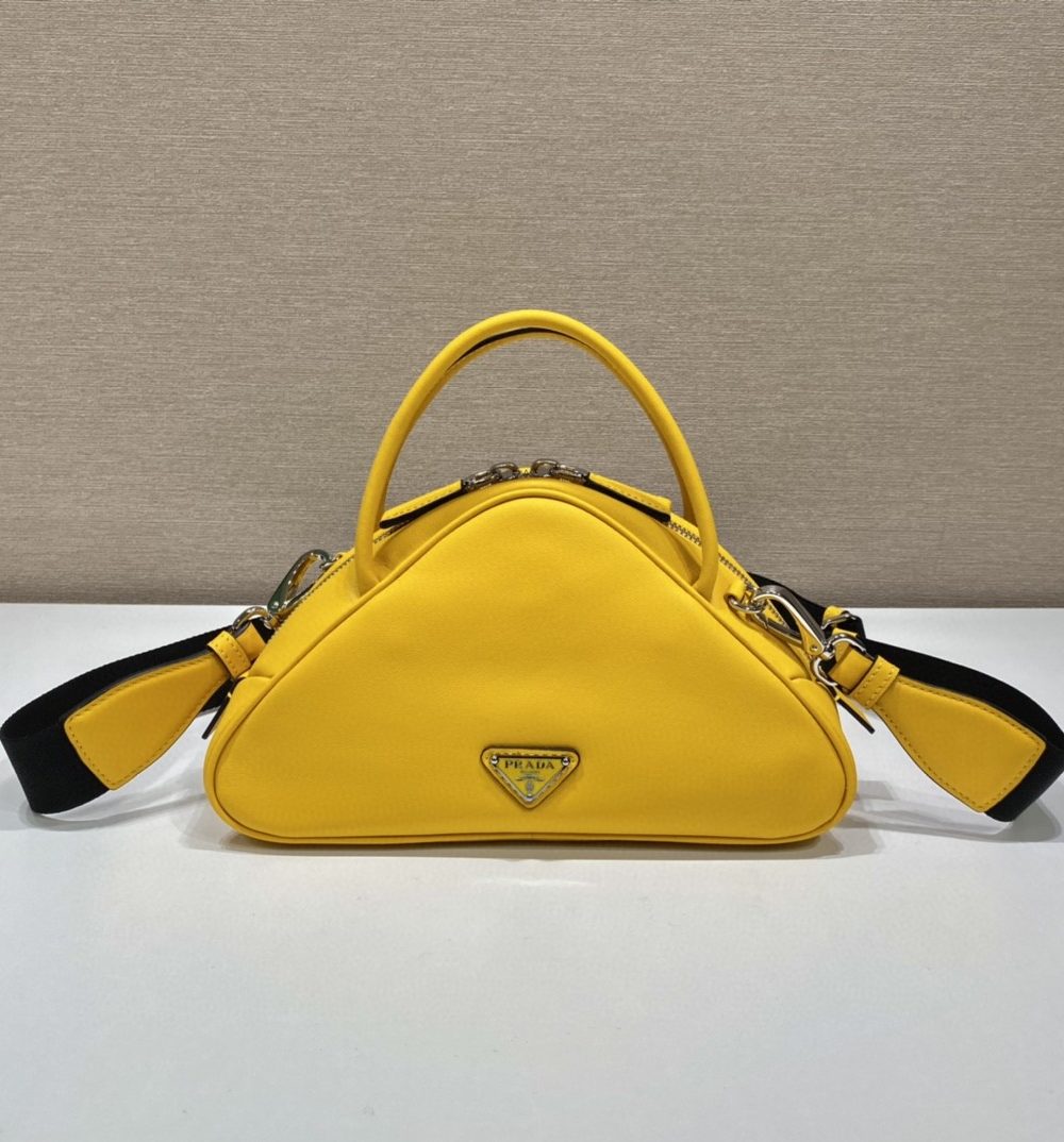Prada Triangle Bag Yellow For Women, Women's Bags 9.8in/25cm 1BB082_2BYA_F0377_V_NEO