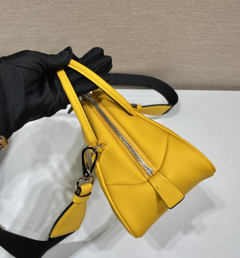 Prada Triangle Bag Yellow For Women, Women's Bags 9.8in/25cm 1BB082_2BYA_F0377_V_NEO