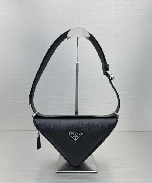 Prada Triangle Mini Bag Black For Women, Women's Bags 9.8in/25cm