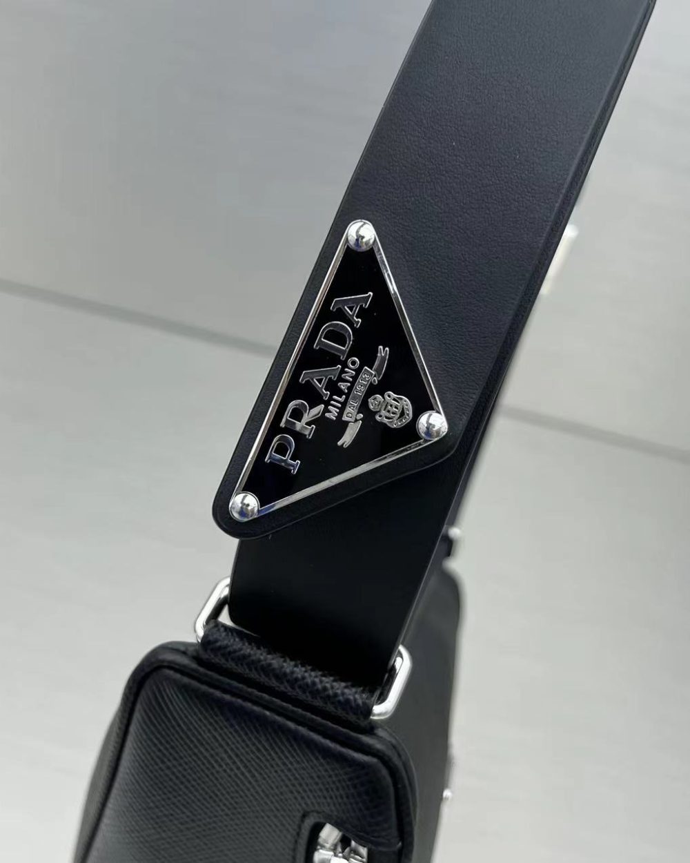 Prada Triangle Mini Bag Black For Women, Women's Bags 9.8in/25cm