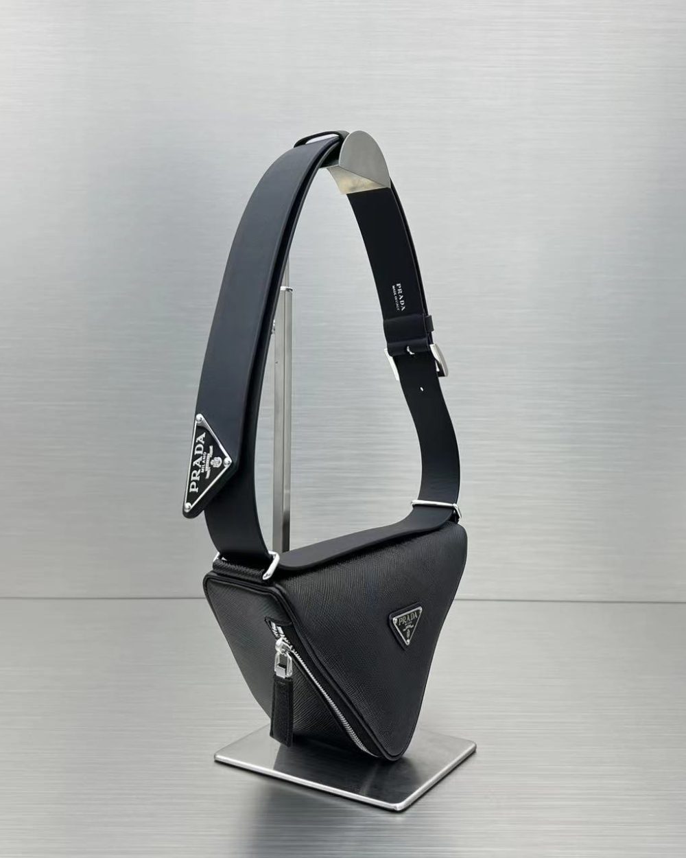 Prada Triangle Mini Bag Black For Women, Women's Bags 9.8in/25cm