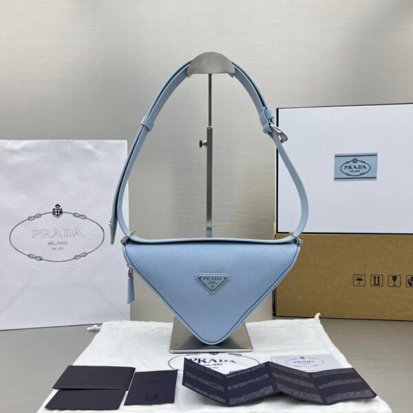 Prada Triangle Mini Bag Blue For Women, Women's Bags 9.8in/25cm