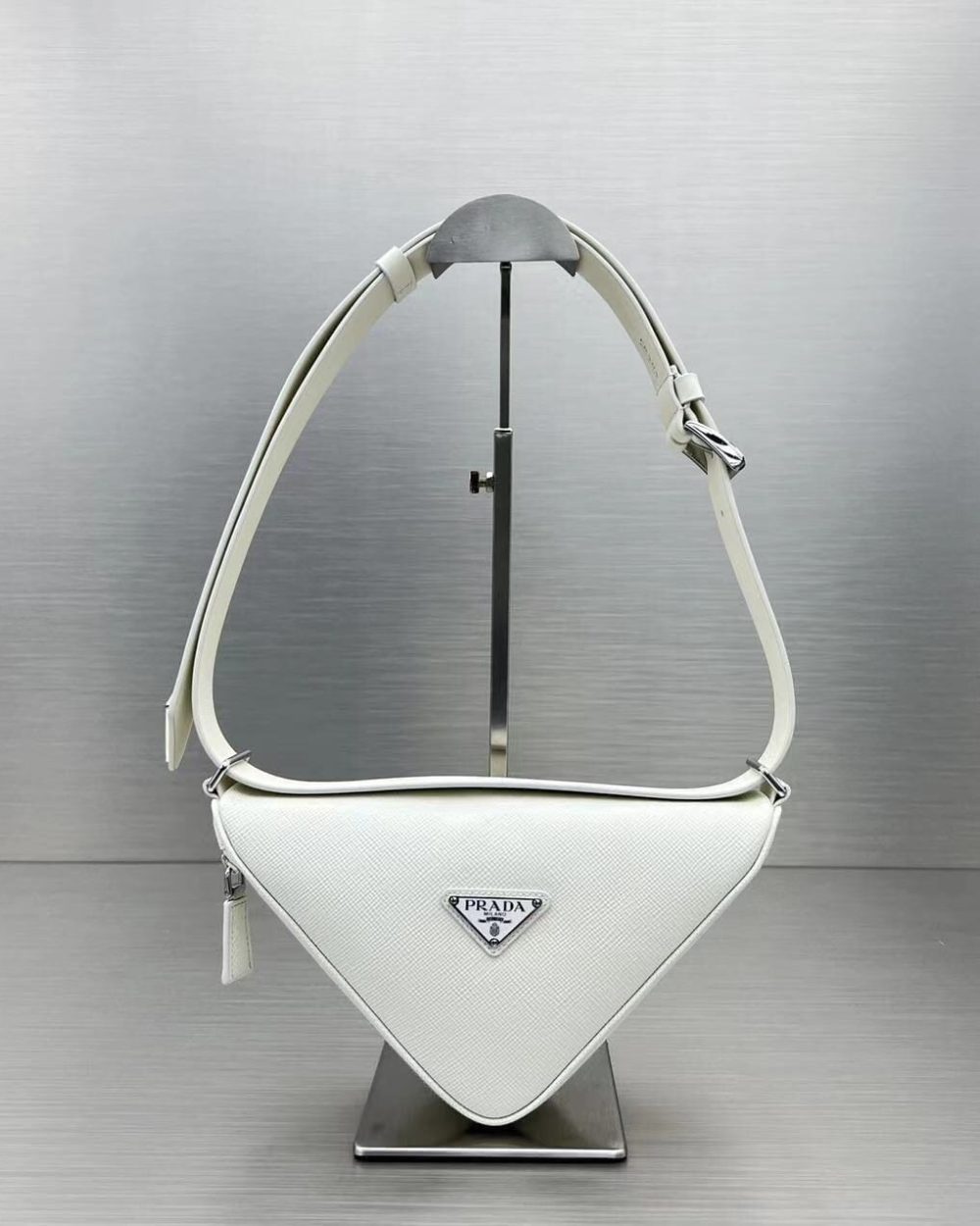 Prada Triangle Mini Bag White For Women, Women's Bags 9.8in/25cm