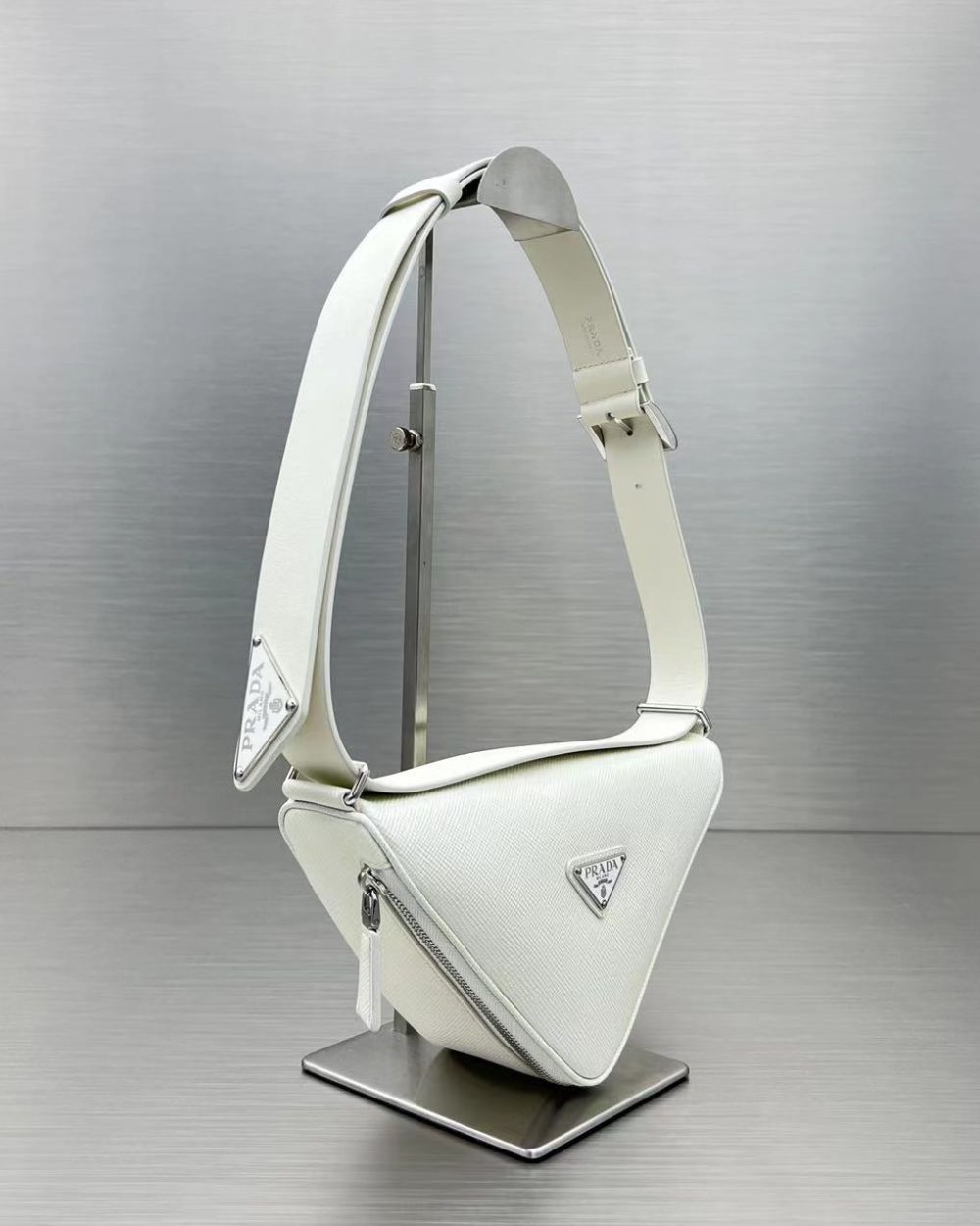 Prada Triangle Mini Bag White For Women, Women's Bags 9.8in/25cm