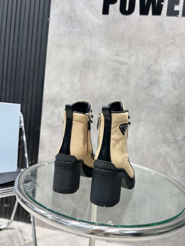 Prada Tronchetti Lace-Up Boot Beige For Women PRD 