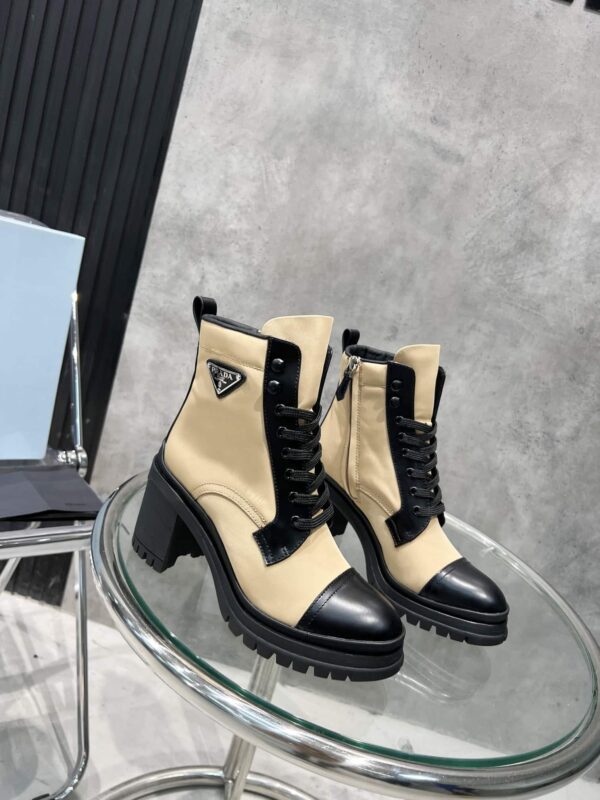 Prada Tronchetti Lace-Up Boot Beige For Women PRD 