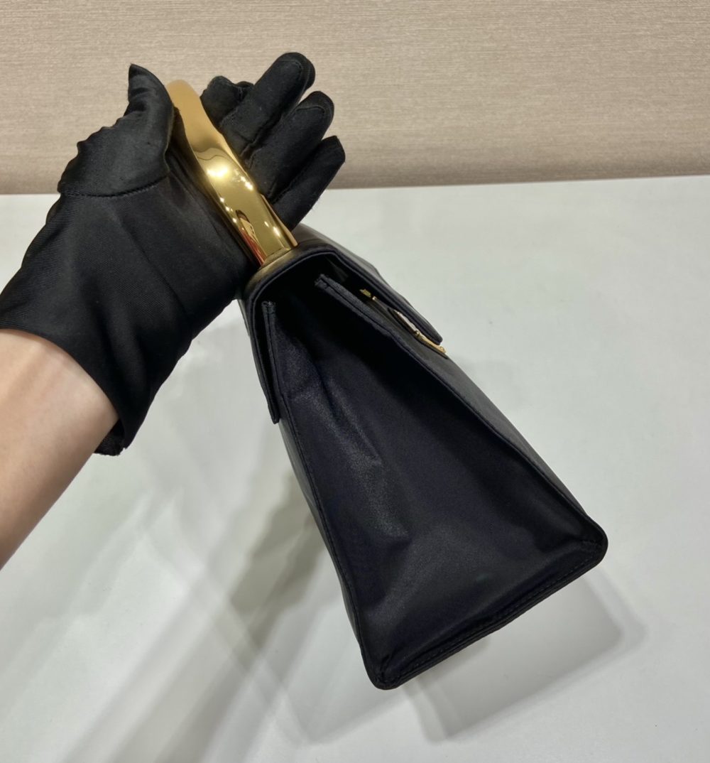 Prada Vintag Handle Bag Black For Women, Women's Bags 8.2in/21cm