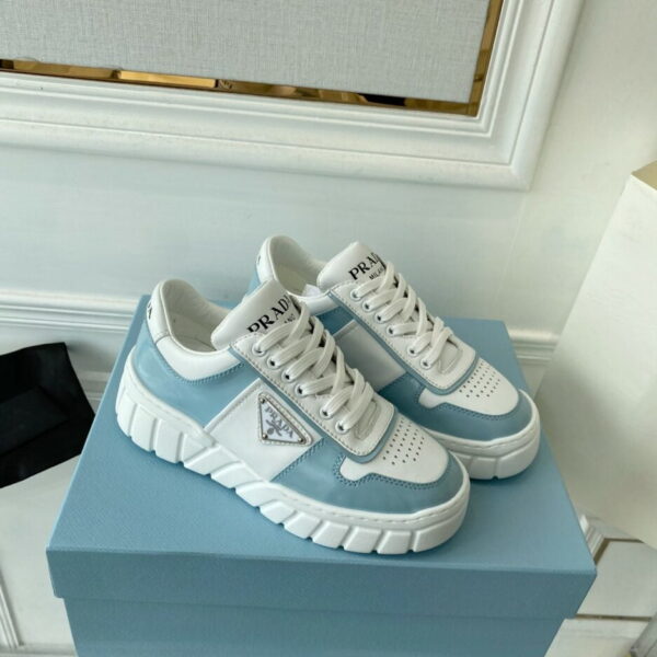 Prada Women's Gabardine Sneakers Blue For Women LV