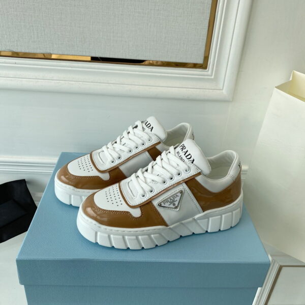 Prada Women's Gabardine Sneakers Brown For Women LV