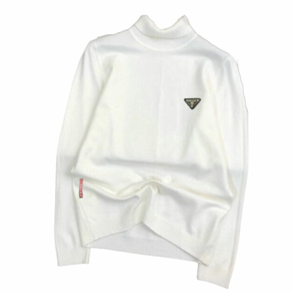 Prada Wool Sweater Pullover White For Men