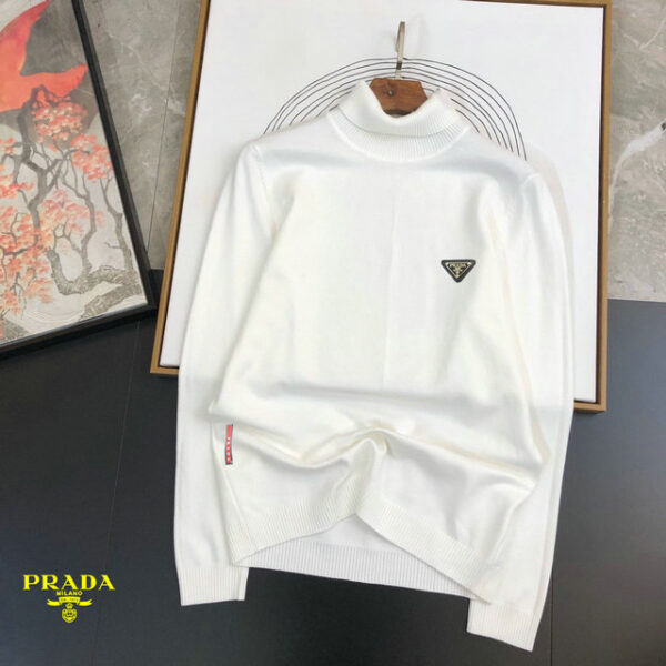 Prada Wool Sweater Pullover White For Men