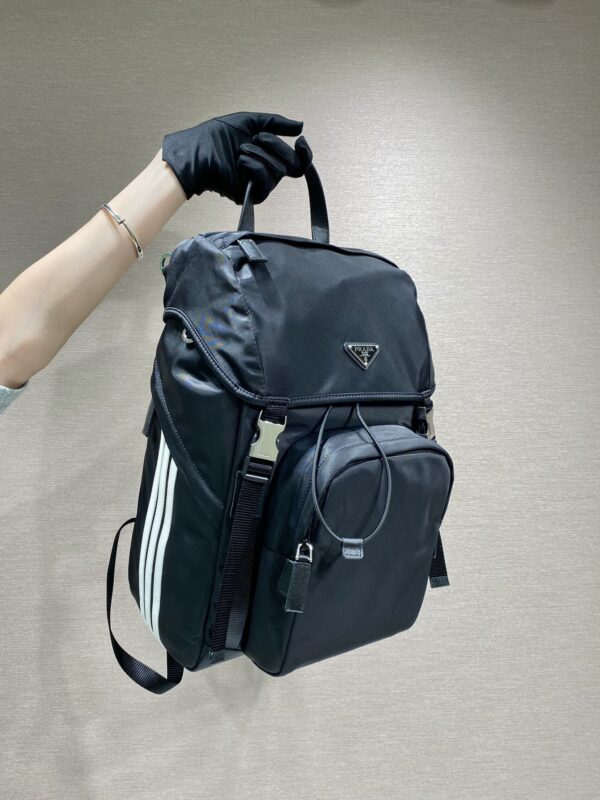Prada x Adidas Re-Nylon And Saffiano Backpack Black For Women, Women's Bags 17.7in/45cm
