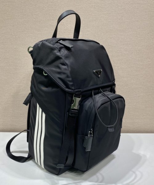 Prada x Adidas Re-Nylon And Saffiano Backpack Black For Women, Women's Bags 17.7in/45cm