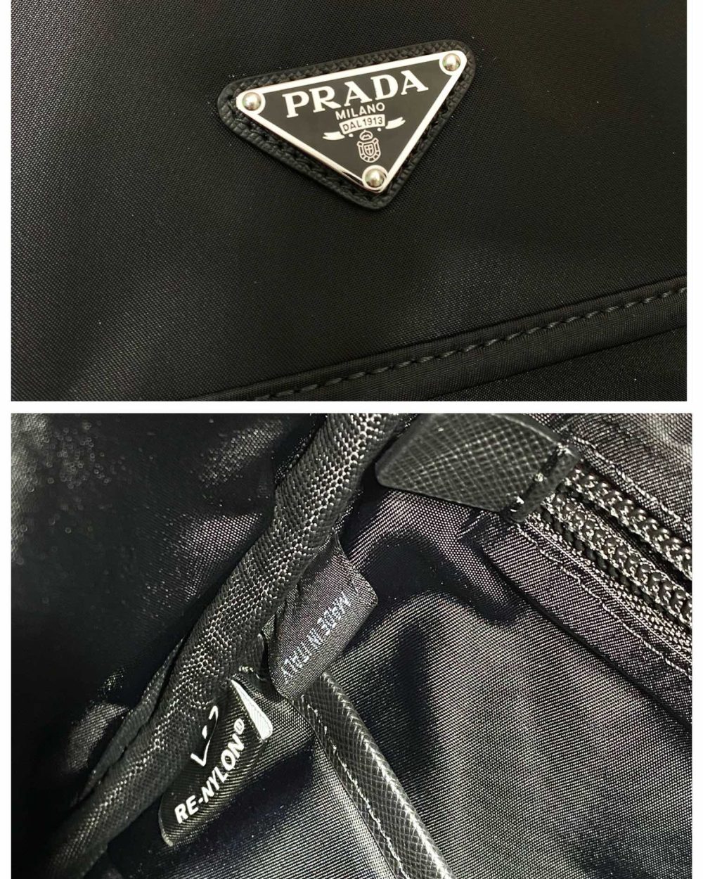 Prada x Adidas Re-Nylon And Saffiano Backpack Black For Women, Women's Bags 17.7in/45cm