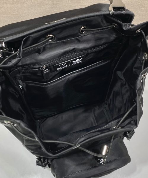 Prada x Adidas Re-Nylon And Saffiano Backpack Black For Women, Women's Bags 17.7in/45cm