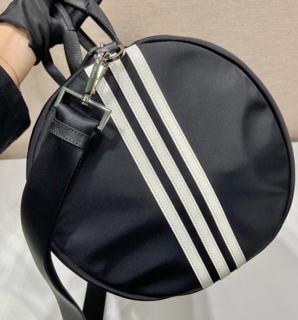 Prada x Adidas Re-Nylon Duffle Bag Black For Women, Women's Bags 19.7in/50cm