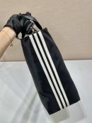 Prada x Adidas Re-Nylon Shopping Bag Black For Women, Women's Bags 15.7in/40cm