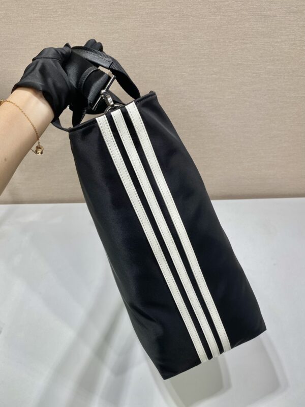 Prada x Adidas Re-Nylon Shopping Bag Black For Women, Women's Bags 15.7in/40cm