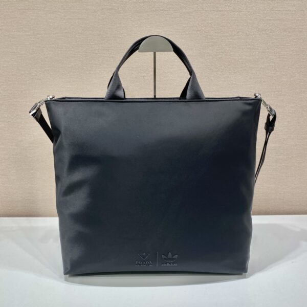 Prada x Adidas Re-Nylon Shopping Bag Black For Women, Women's Bags 15.7in/40cm