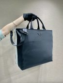 Prada x Adidas Re-Nylon Shopping Bag Black For Women, Women's Bags 15.7in/40cm