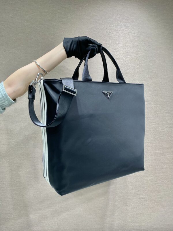 Prada x Adidas Re-Nylon Shopping Bag Black For Women, Women's Bags 15.7in/40cm