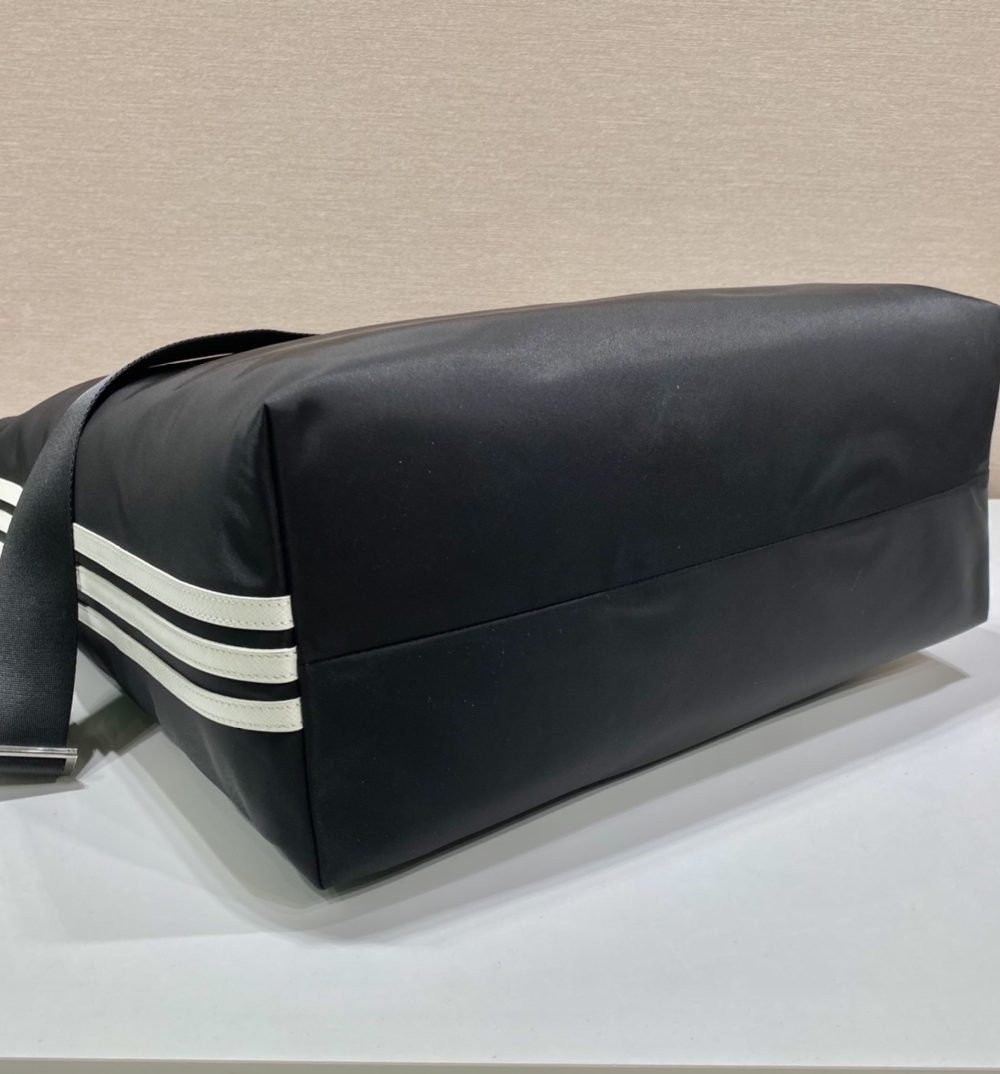 Prada x Adidas Re-Nylon Shopping Bag Black For Women, Women's Bags 15.7in/40cm