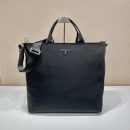 Prada x Adidas Re-Nylon Shopping Bag Black For Women, Women's Bags 15.7in/40cm