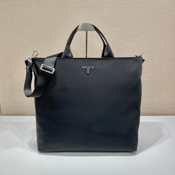 Prada x Adidas Re-Nylon Shopping Bag Black For Women, Women's Bags 15.7in/40cm